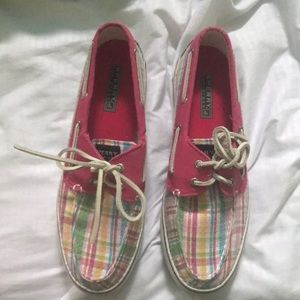 Pastel plaid Sperry boat shoes